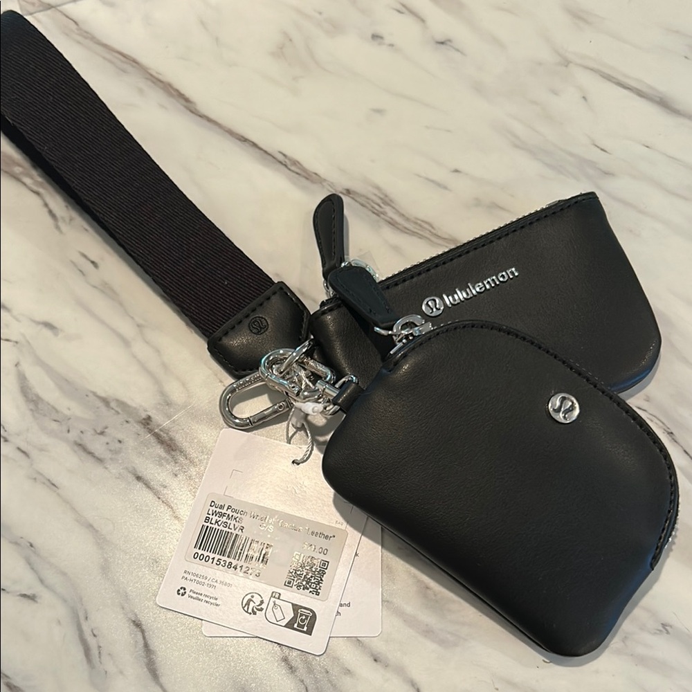 Lululemon Athletica Black Dual Pouch Wristlet